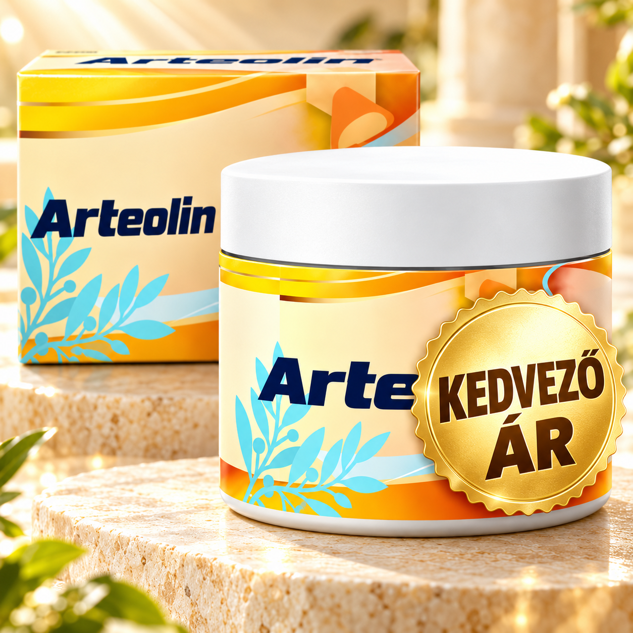 Az Arteolin testgél tégelye és kartondoboza